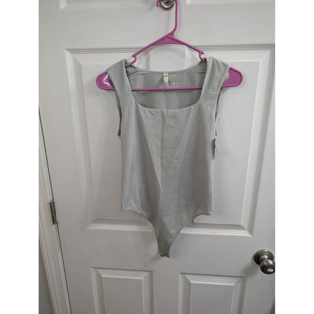 FP Intimately Bodysuit Womens Sage Square Neck Sleeveless‎ NWT - Size M/L